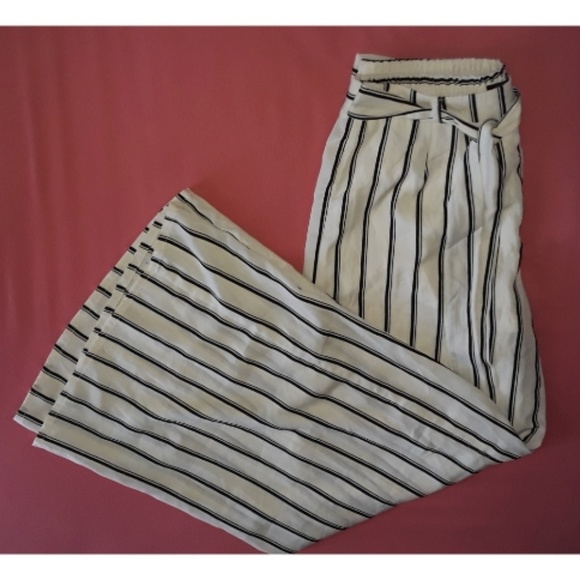 Papermoon Pants - PAPERMOON Pants Black and White Stripes Size L